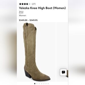 Brand New Never Worn Zigi VALEZKA Taupe Brown Suede Knee High Boots